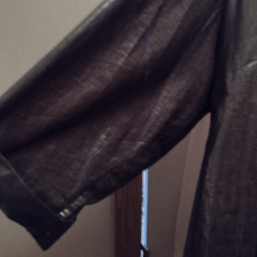 Plus Size Ruby Rd Sparkling Silver Button Up Qrt … - image 3